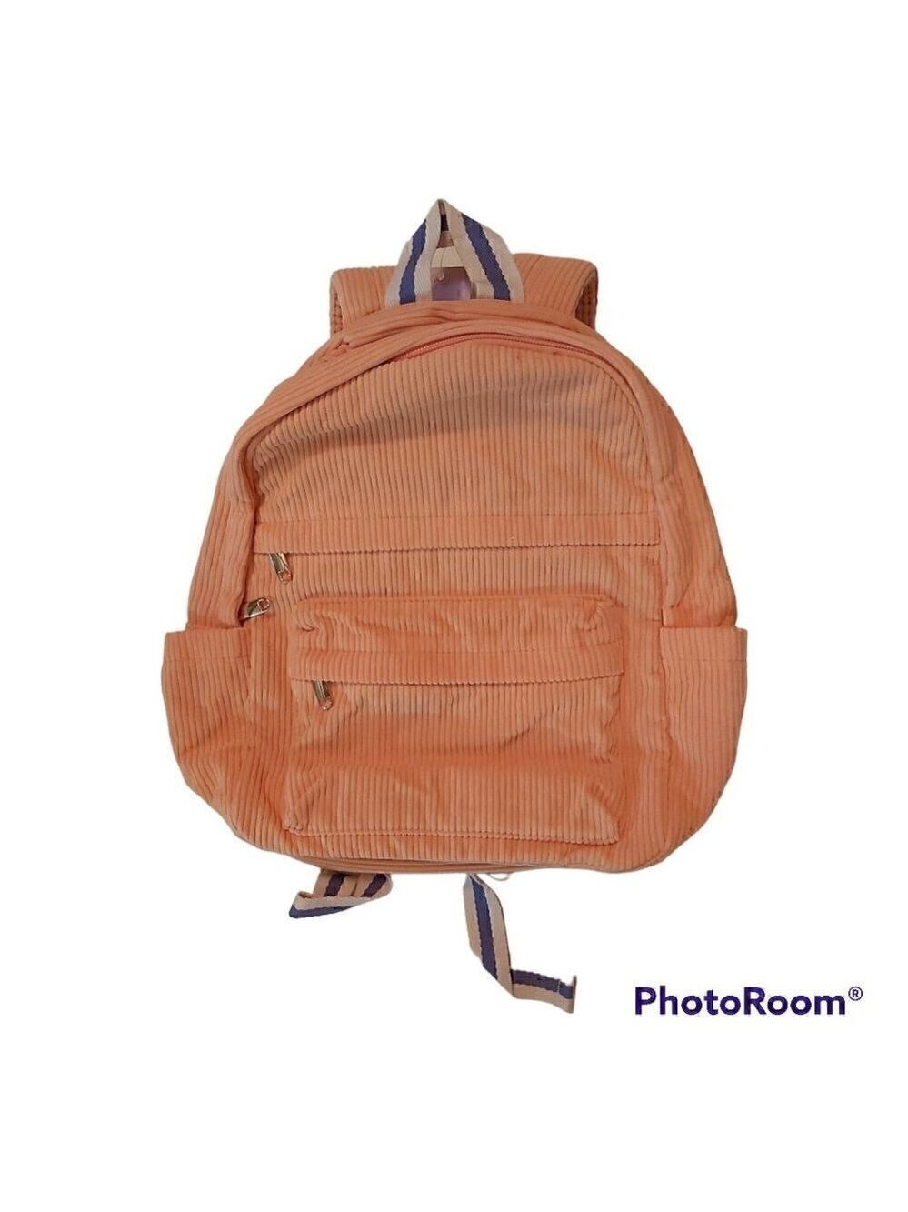 NWT Wild Fable Peach Corduroy Backpack With Beverage Pockets And 2 Small Pockets